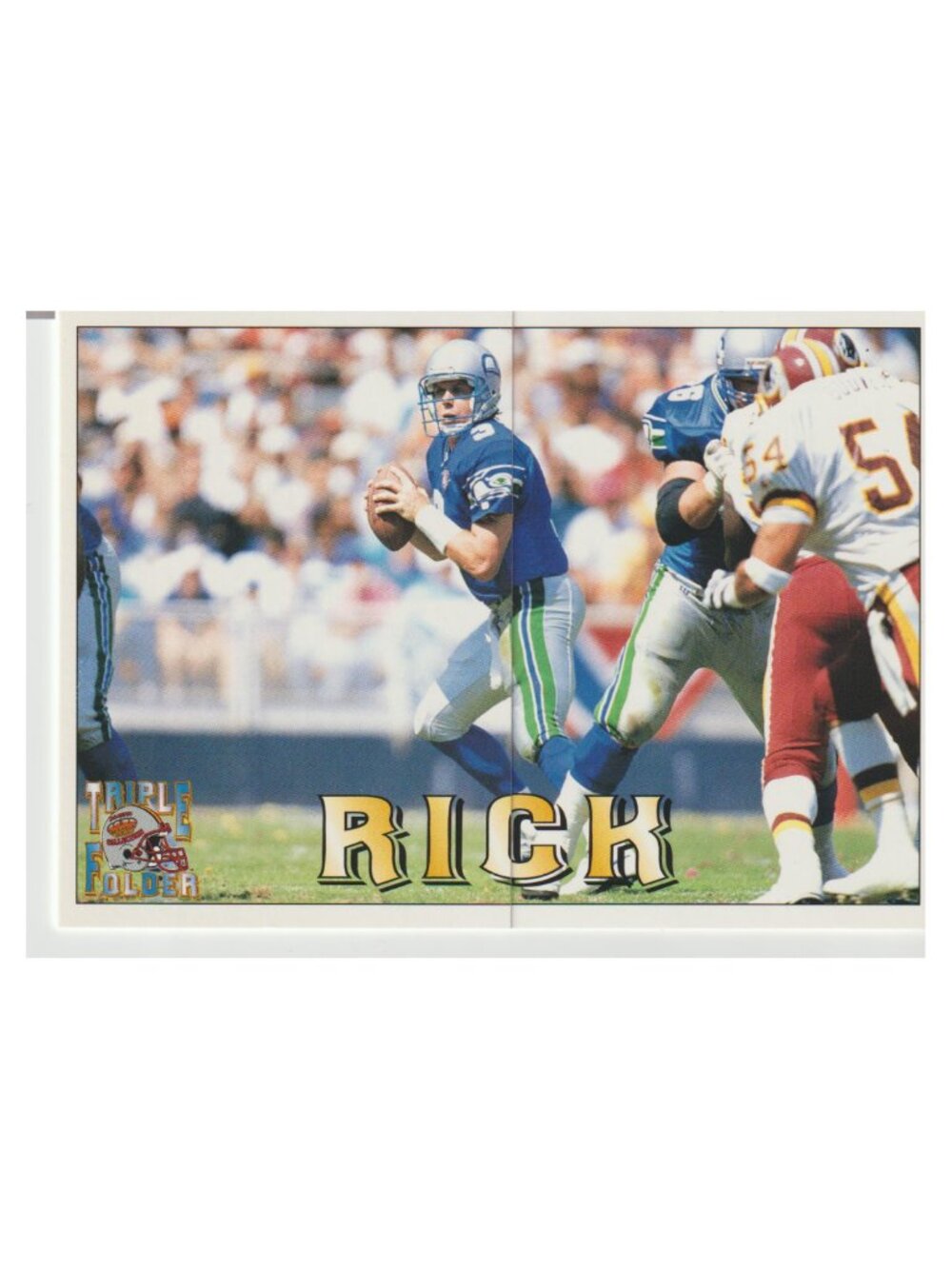 Rick Mirer 1994 Pacific Trading Cards Triple Folder – Ungraded – Seahawks
